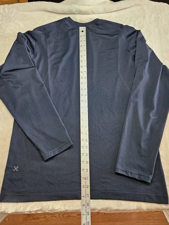 Lululemon Metal Vent Tech Shirt Men Long Sleeve Athletic T-Shirt Blue Size L - Picture 5 of 6
